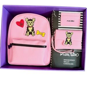 Marc Tetro Pink Yorkie Backpack and Wallet Set.NIB